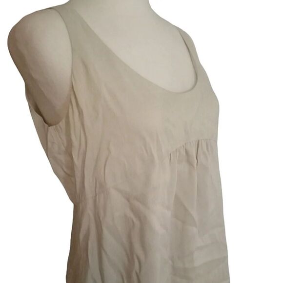 Eileen Fisher Ivory Sleeveless Relaxed Fit 100% Silk Blouse Pockets Size XS - Picture 4 of 8